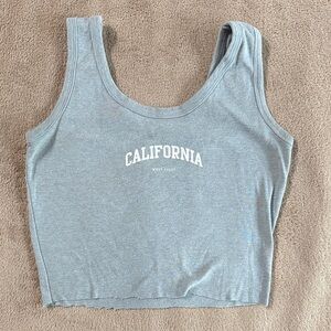 Forever 21 Light Blue California Tank Top